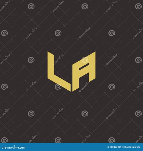 La Logo Letter Initial Logo Designs Template With Gold And Black