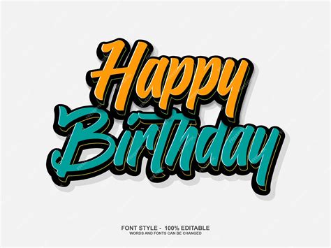 Premium Vector Happy Birthday Font Style Editable