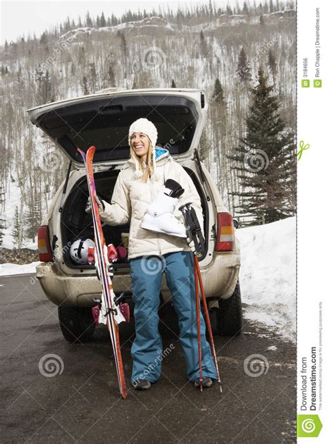 Woman Going Skiing Stock Photo Image Of Attractive Photograph