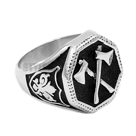 Slavic Perun Axe Ring Vintage Axe Ring Stainless Steel Fashion Men Ring