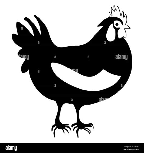 Animal Illustration Black Hen On A White Background Stock Photo Alamy