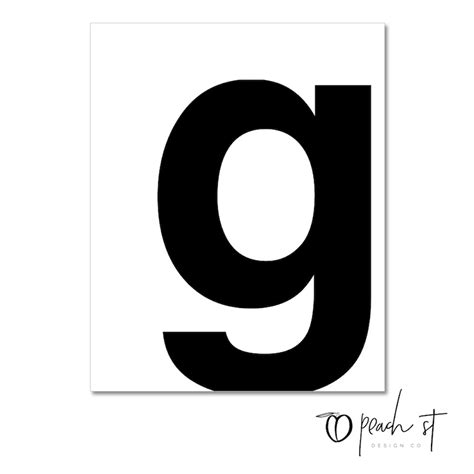 Lowercase Letter G Typography Print Printable Monogram Printable Art