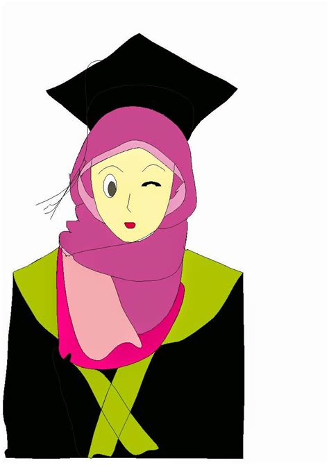 Gambar Kartun Wisuda Perempuan Berhijab Adzka