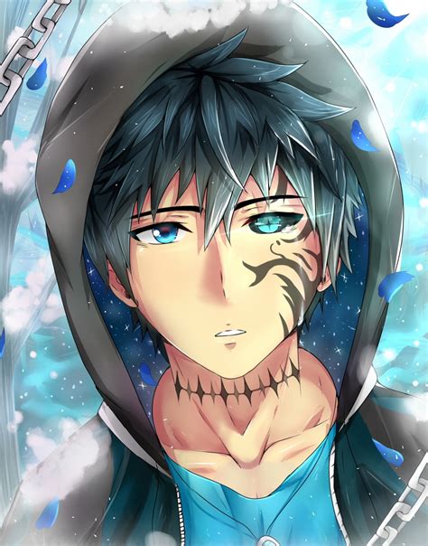 Free Download Wallpaper Anime Boy Tattoo Colorful Eyes Shape Petals