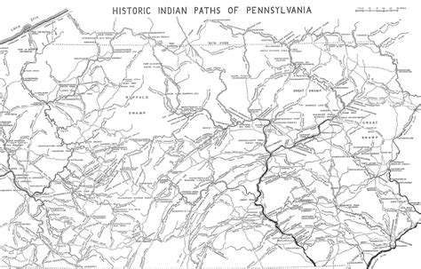 Map Of The Historic Indian Paths Of Pennsylvania Visit Pa Dutch