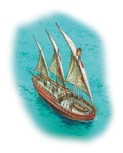 15th Century Portuguese Caravel Sailing Ships Sailing