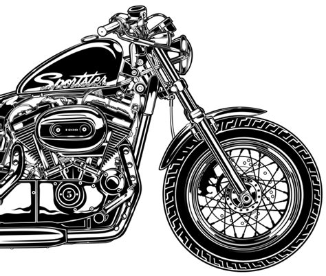 Motorcycle Illustration Harley Davidson Copyright David Vicente