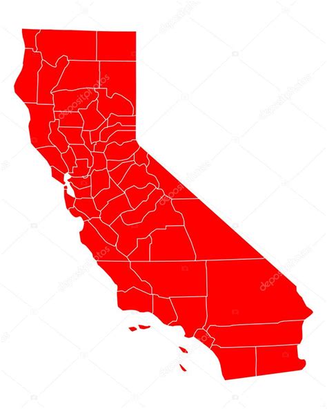 Accurate Map Of California Stock Vector By ©rbiedermann 115724314