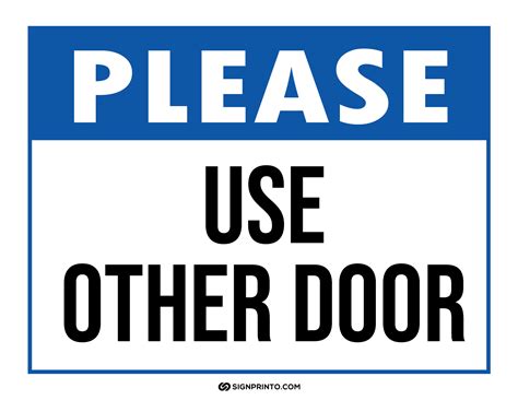 Printable Use Other Door Sign Free Printable