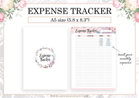 Expense Tracker Printable Weekly Expense Printable Finance Etsy