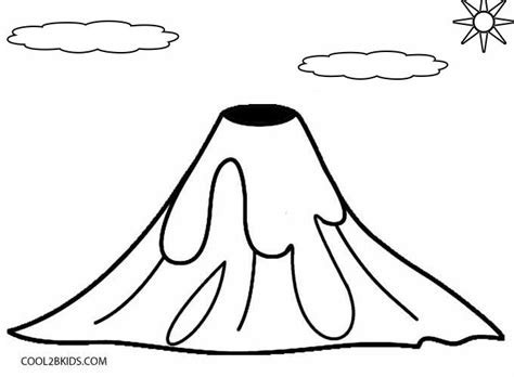 Printable volcano clipart black and white #16607242. Printable Volcano Coloring Pages For Kids | Cool2bKids ...