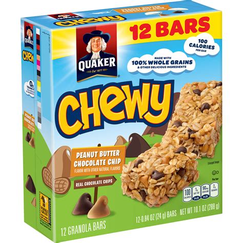 Quaker Chewy Granola Bars Peanut Butter Chocolate Chip 12 Count
