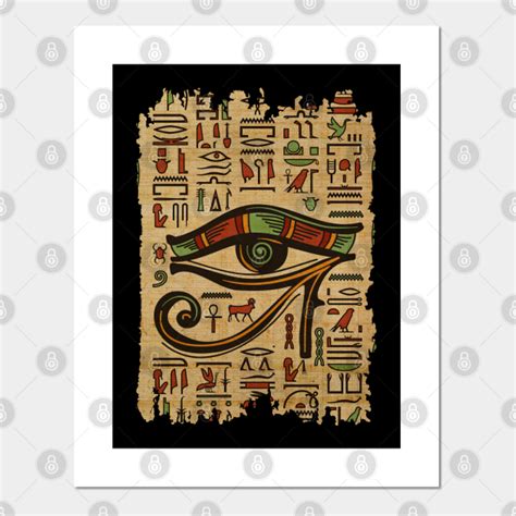 Egyptian Eye Of Horus Ornament On Papyrus Eye Of Horus Posters And Art Prints Teepublic