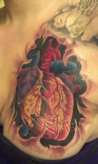 Realistic Heart Tattoo Love Love It Realistic Heart Tattoo Heart Tattoo Chest Tattoo