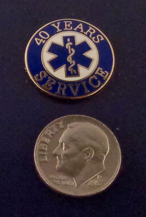 40 Years Service Ems Star Of Life Uniform Lapel Pin