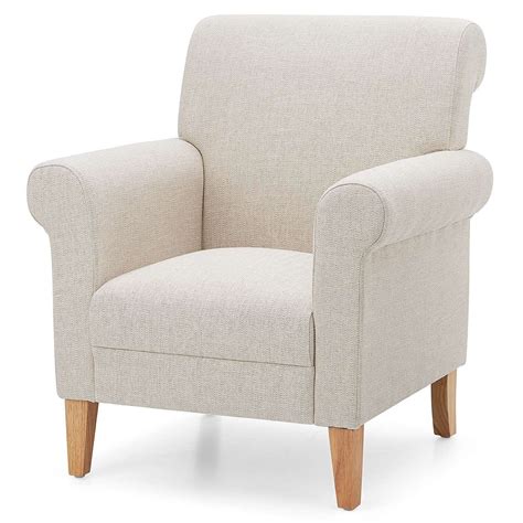 Upholstered in a durable bonded leather upholstery finished in a trendy grey colourway, the anton reclining leather armchair boasts a timeless design. Herringbone Cream Valencia Armchair | Dunelm | Herringbone ...