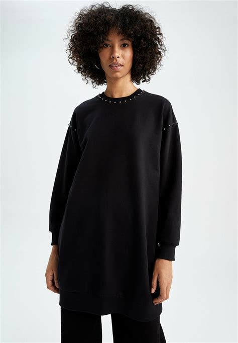 Defacto Relax Fit Longsleeve Black Zwart Zalando Be