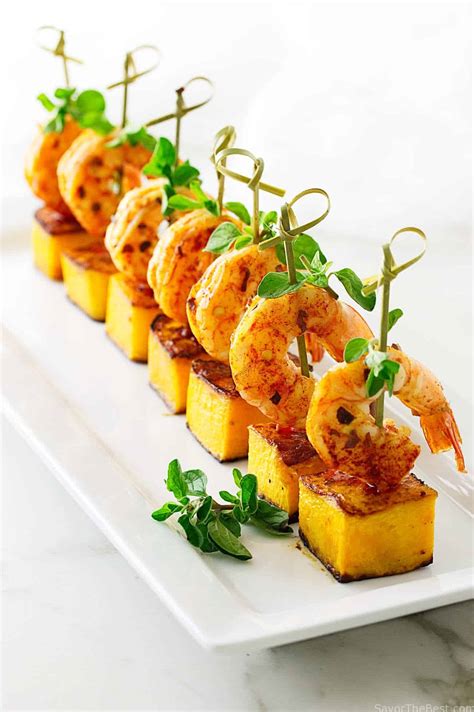 This stunning shrimp appetizer is the lovely creation of chef roland trettl, who is known for his modern take on classic it's a twist on the classic cold shrimp appetizer known as ceviche de camarones. Garlic Shrimp and Butternut Party Bites - Savor the Best