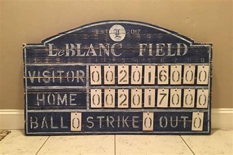 Customized Arched Rustic Baseball Vintage Sports Scoreboard Etsy