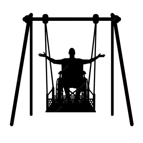 Premium Vector Silhouette Of A Happy Man Is A Disabled Person In A