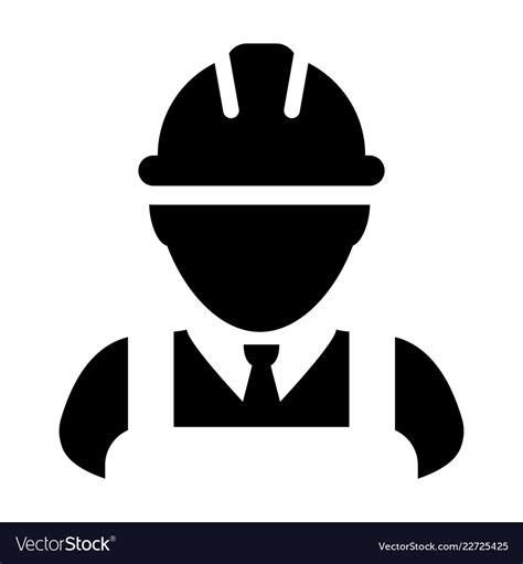 Employee Icon Male Construction Worker Person Vector Image
