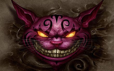 Creepy Dark Cheshire Cat Wallpaper Blangsak Wall
