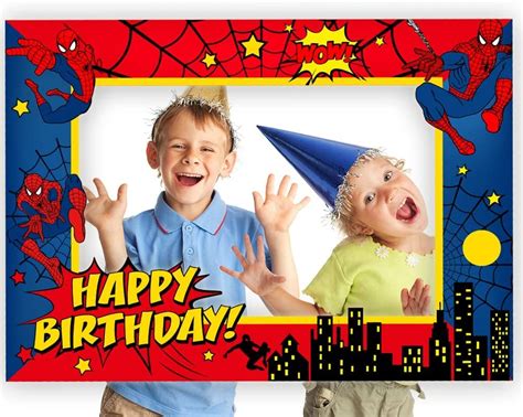 Buy Spider Man Birthday Party Supplies And Birthday Photo Booth Frame