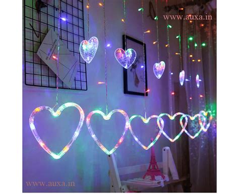 Heart Shaped Led String Lights Decorative Hanging Rattan Led Cotton ...