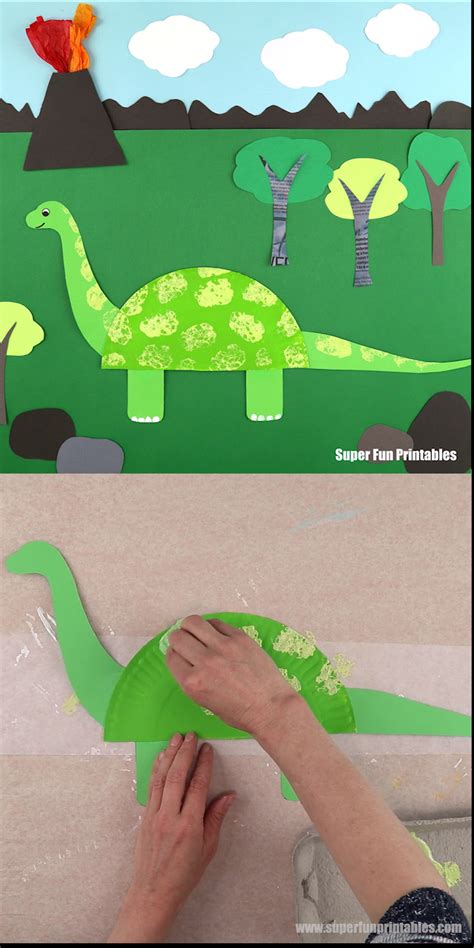 Dinosaur Paper Plate Craft Template