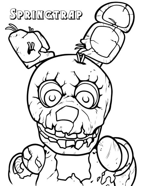 F Naf Coloring Pages Spring Trap Coloring Pages