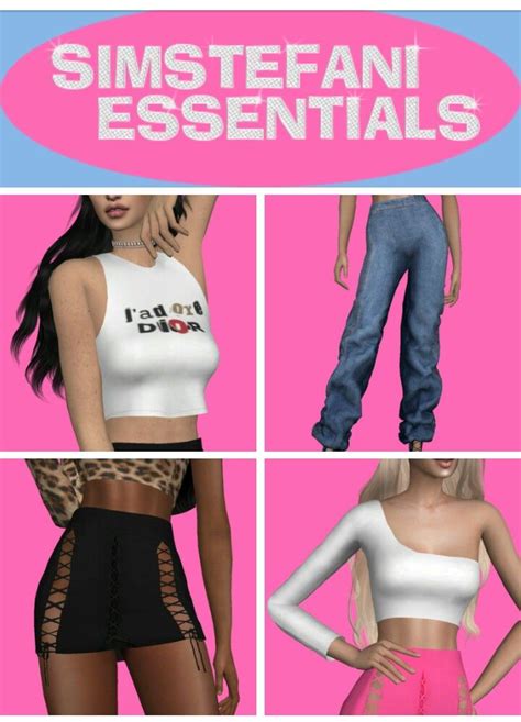 Simstefani Essentials Part 1 ♡ Sims 4 Clothing Sims 4 Clothing Cc