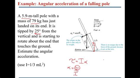 Example Angular Acceleration Of A Falling Pole Youtube