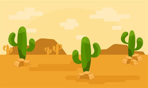 paisaje con cactus ilustración vectorial fondo del desierto en México estilo de dibujos