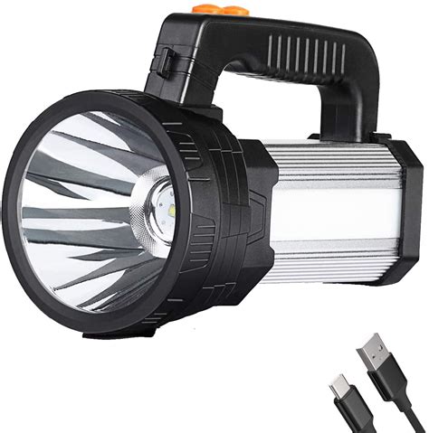 Super Bright Rechargeable Spotlight Flashlight With 6000 Lumen Cree D