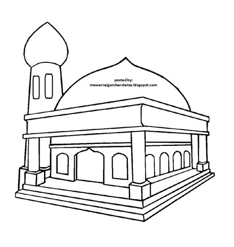 Mewarnai Gambar Mewarnai Gambar Sketsa Masjid 16