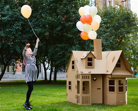 Playhouse Cardboard Playhouse Creative Crafts Playhouse For Etsy