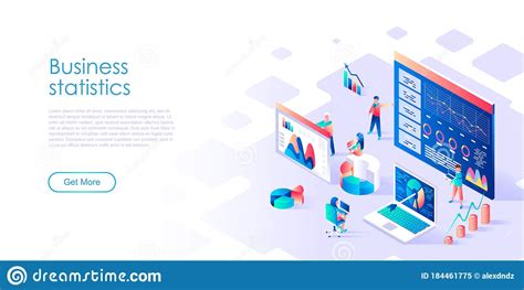 Modern Flat Design Isometric Concept Of Business Statistic For Banner ...