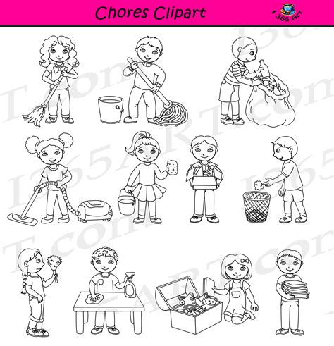 Chores Clipart Classroom Cleaning Commercial Graphics