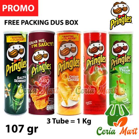 Promo Pringles Tube Gr Original Seaweed Sour Cream Bbq Cheesy