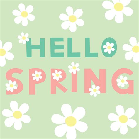 Colorful Trendy Seasonal Quote With Letteringhello Spring Bye Winter
