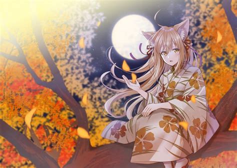 Autumn Kimono Kitsu Original Rkemonomimi