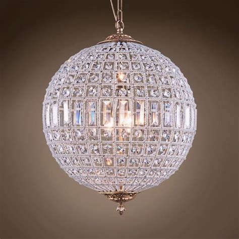 French Empire Round Sphere Crystal Chandelier In 2020 Crystal