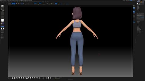Artstation Zbrush Stylized Character Girl Base Mesh With Gym Clothes