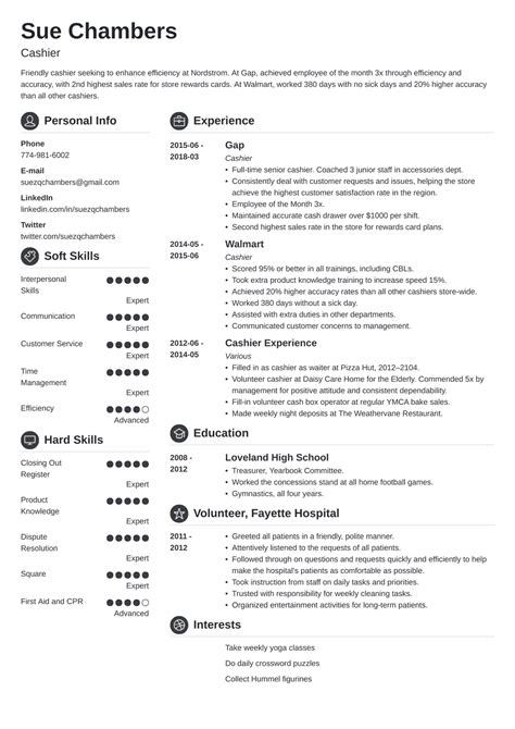 Cashier Resume Examples Sample With Skills Tips Best Cashier