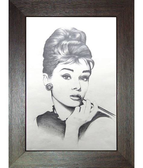 Peridot Pencil Sketch Women Painting With Frame: Buy Peridot Pencil ...