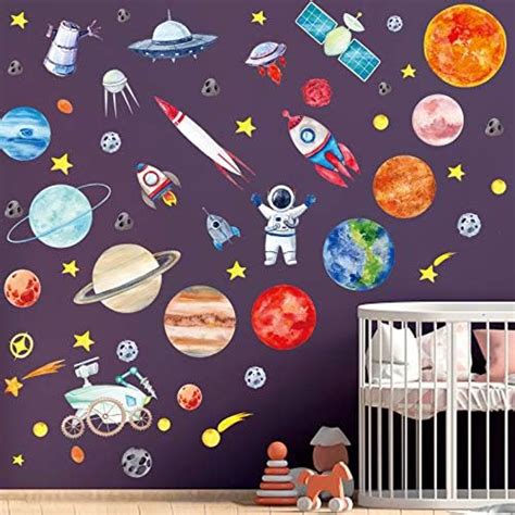 Space Wall Stickersspace Wall Decals Planets Astronaut Rocket