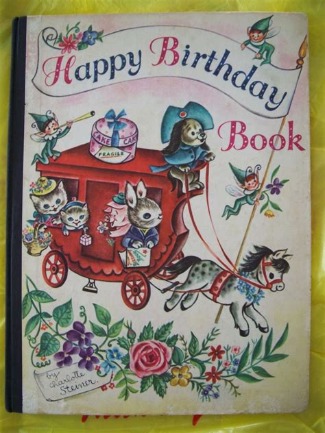 vintage birthday book by charlotte steiner 1953 etsy birthday book happy birthday book