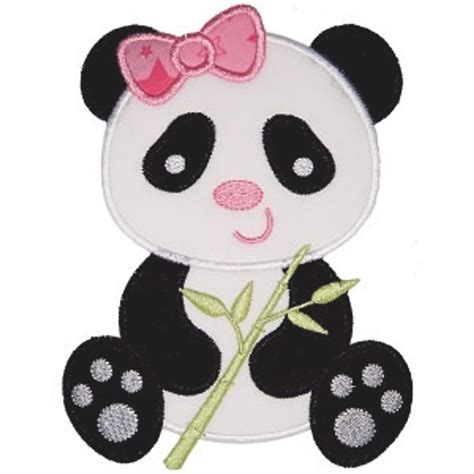 Little Panda Applique Embroidery Machine Design