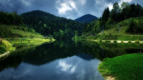 1137873 Landscape Forest Mountains Lake Water Nature