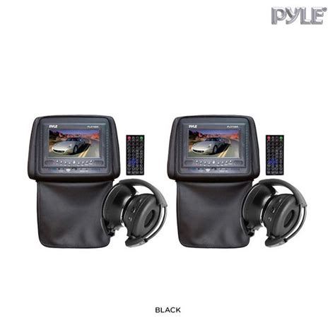 Pyle Dual 7 Tftlcd Monitor Headrests With Built In Dvd Players Ir
